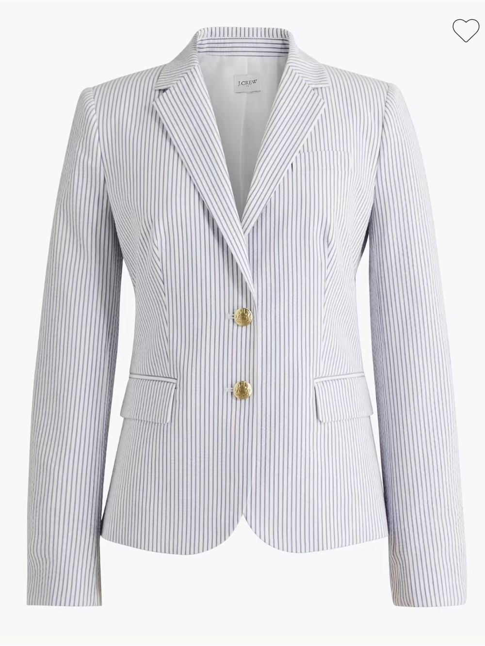 J. Crew Blazer Seersucker Schoolboy Blazer White Blue Stripes size 4